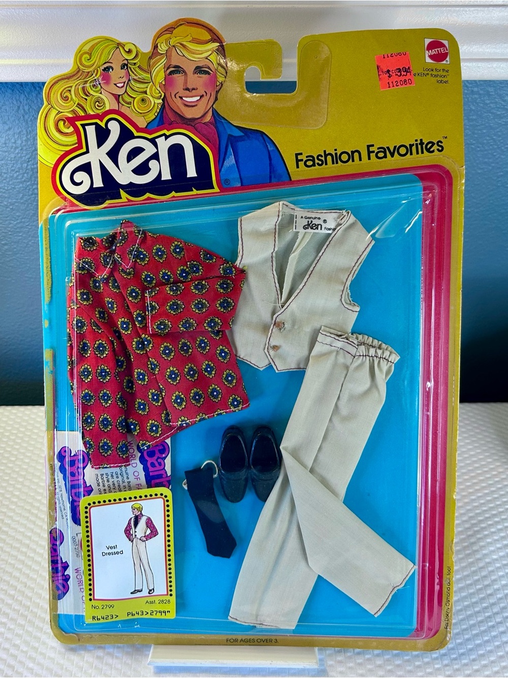 Vintage 1978–1979 Mattel Ken Fashion Favorites #2799 “Vest Dressed” outfit-new